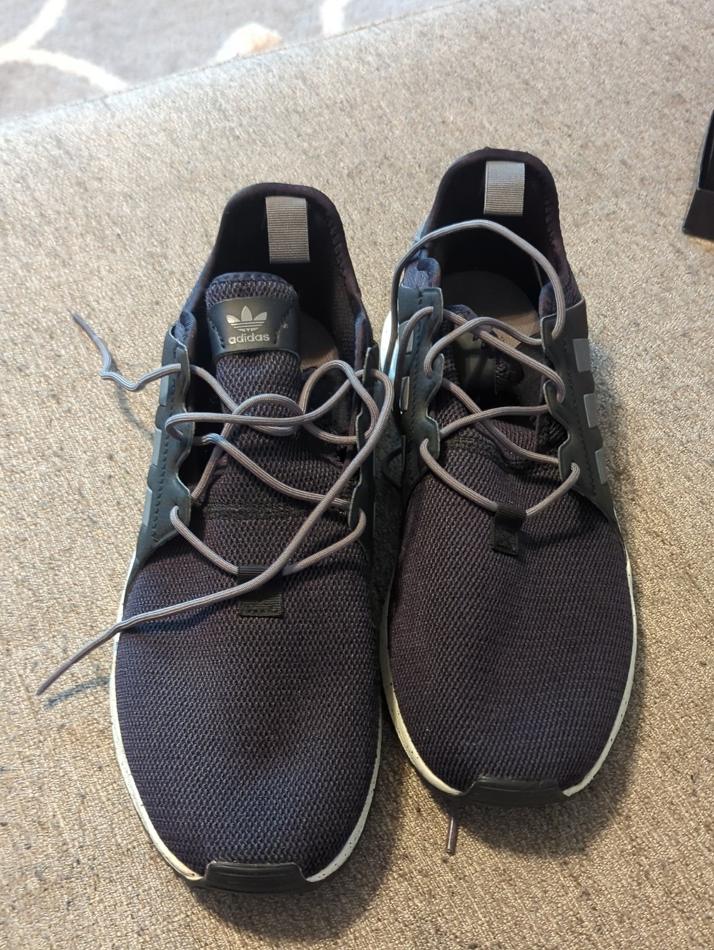 adidas Men's Black Knit Lace-Up Sneakers